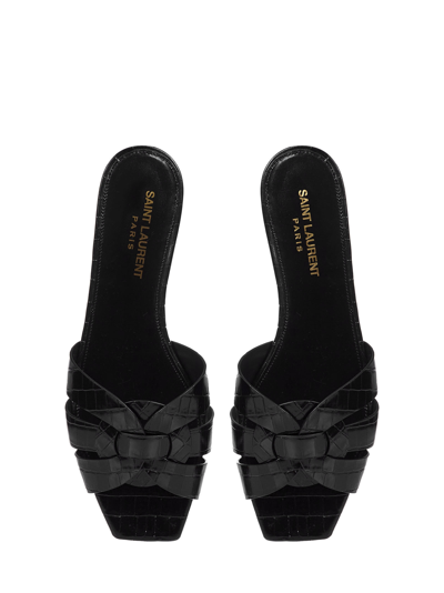 Saint Laurent Nu Pieds Tribute Sandals In Black | ModeSens