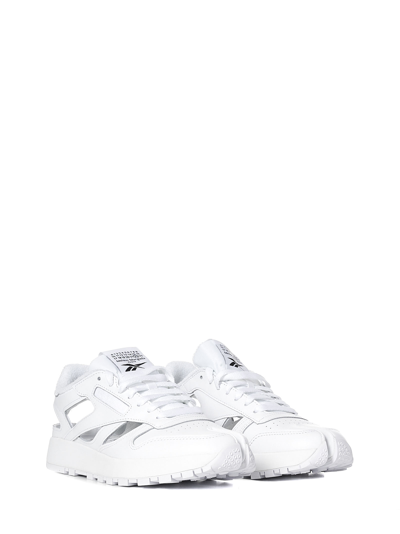 Shop Maison Margiela X Reebok Classic Leather Tabi Décortiqué Low Sneakers <br> In White