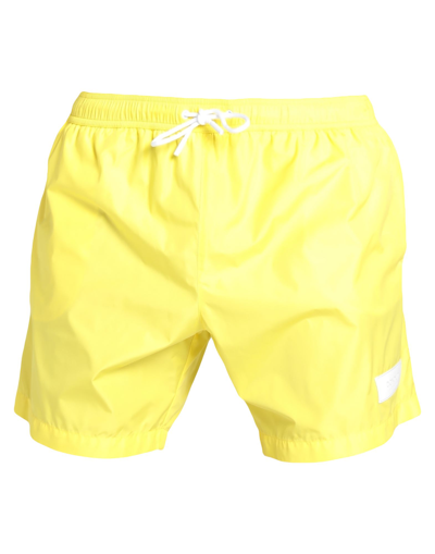 Shop Dondup Swim Trunks In Yellow