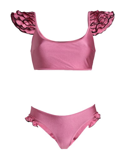 Shop Iu Rita Mennoia Woman Bikini Pastel Pink Size Xs Polyamide, Elastane