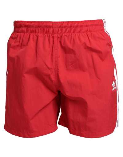 Shop Adidas Originals Man Swim Trunks Red Size Xs Polyamide