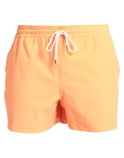 Shop Polo Ralph Lauren Swim Trunks In Orange