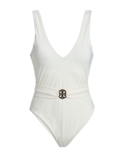 Shop Tory Burch Woman One-piece Swimsuit Ivory Size S Nylon, Lycra In White