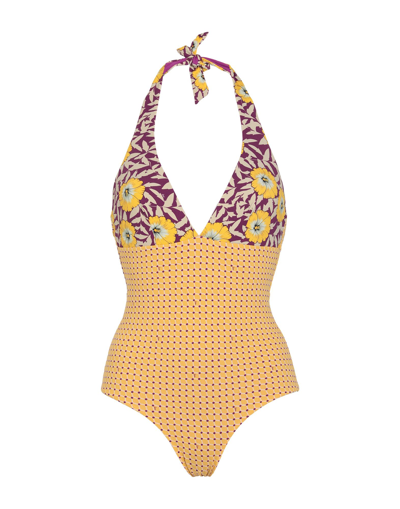 Shop Iu Rita Mennoia Woman One-piece Swimsuit Ocher Size S Polyamide, Elastane In Yellow