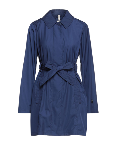 Shop Geospirit Woman Overcoat & Trench Coat Midnight Blue Size 6 Polyester
