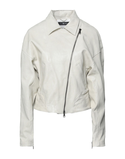 Shop Dacute Woman Jacket Ivory Size 6 Ovine Leather In White