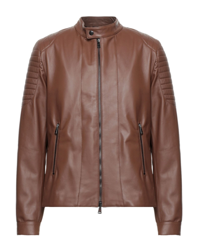 Shop Dacute Man Jacket Brown Size 38 Ovine Leather