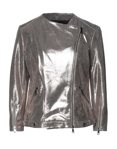 Shop Dacute Woman Jacket Bronze Size 4 Ovine Leather, Sheepskin In Yellow