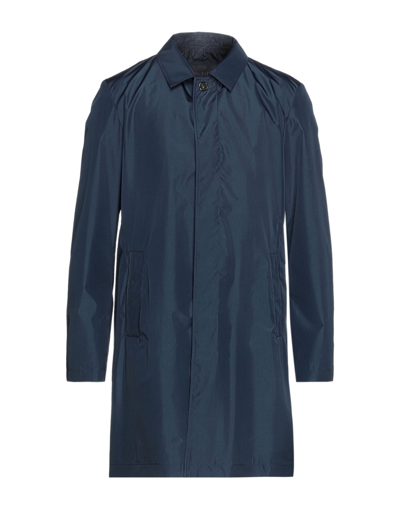 Shop Pal Zileri Overcoats In Dark Blue
