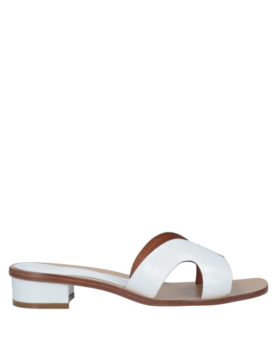 Shop Paolo Ferrara Woman Sandals White Size 10 Soft Leather
