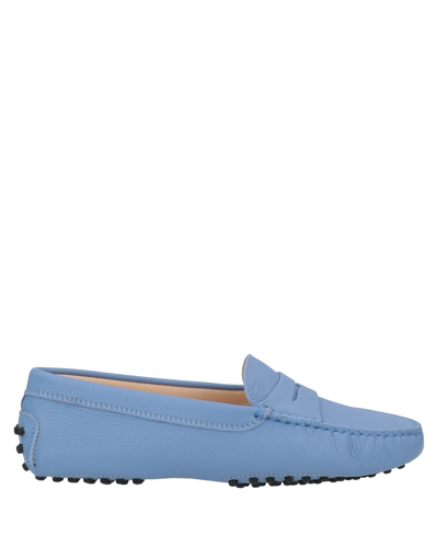 Shop Tod's Loafers In Pastel Blue