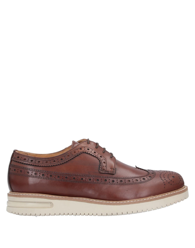 Shop Bruno Verri Man Lace-up Shoes Brown Size 9 Soft Leather