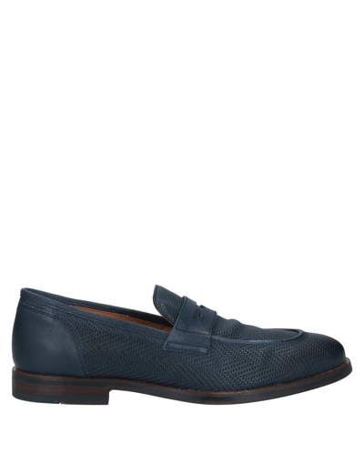 Shop Geox Man Loafers Midnight Blue Size 9 Soft Leather In Dark Blue