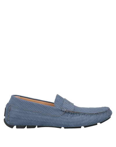 Shop Boemos Man Loafers Slate Blue Size 9 Soft Leather