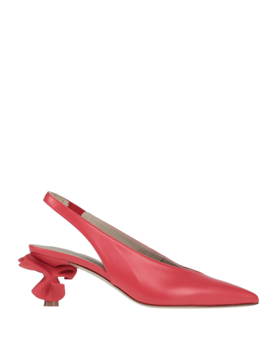 Shop Le Silla Woman Pumps Coral Size 7 Soft Leather In Red