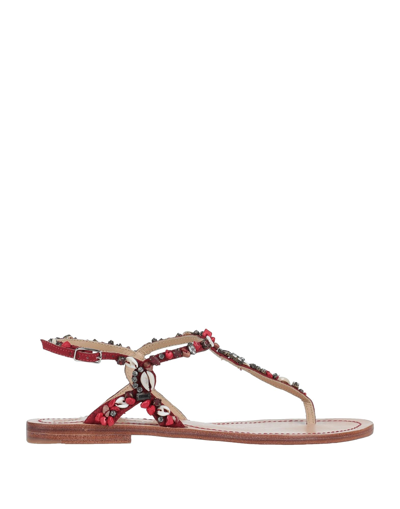 Shop Maliparmi Toe Strap Sandals In Red