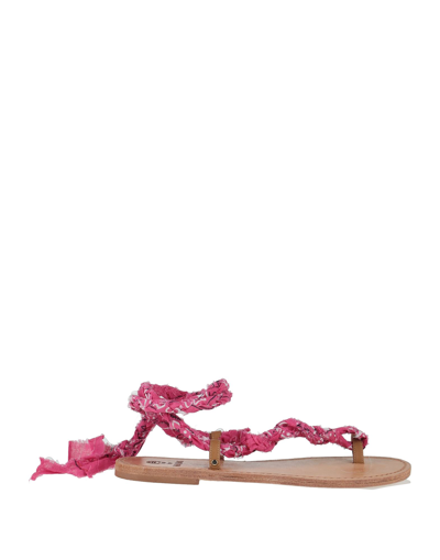 Shop Mia Bag Toe Strap Sandals In Fuchsia