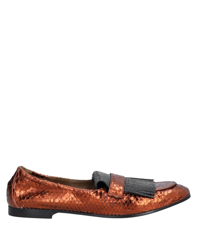 Shop Brunello Cucinelli Loafers In Rust