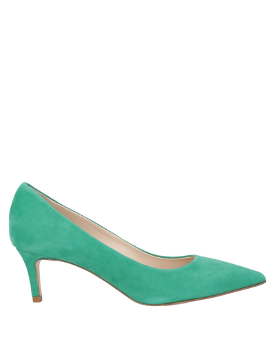 Shop Luca Valentini Woman Pumps Emerald Green Size 6 Soft Leather