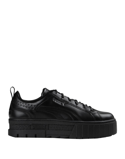 Puma Sneakers Mayze Santa Cruz Leather Black Violet In Black