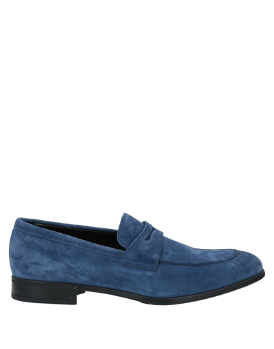 Shop Doucal's Man Loafers Slate Blue Size 9 Soft Leather