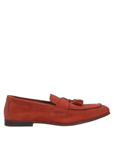 Shop Doucal's Man Loafers Rust Size 9 Soft Leather In Red