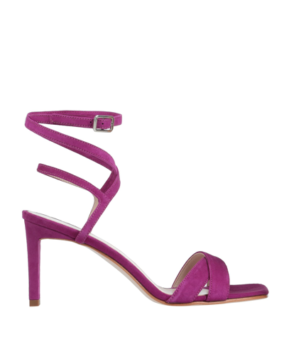Shop Luca Valentini Woman Sandals Mauve Size 10 Soft Leather In Purple