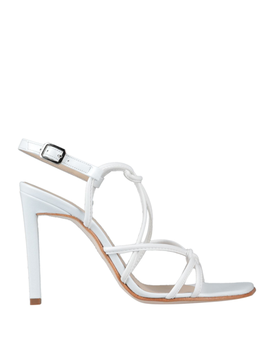 Shop Luca Valentini Woman Sandals White Size 11 Soft Leather