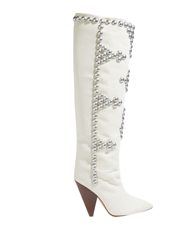 Shop Isabel Marant Knee Boots In Ivory
