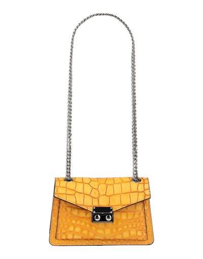 Shop Innue' Woman Shoulder Bag Apricot Size - Bovine Leather In Orange