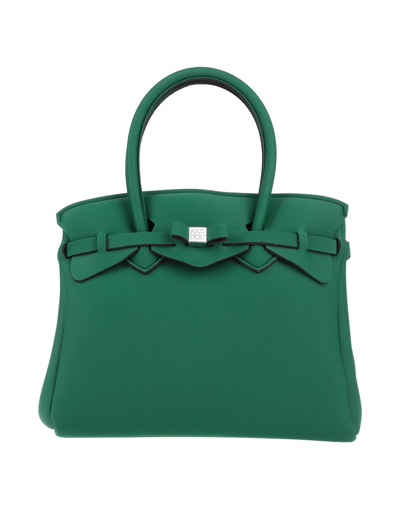 Shop Save My Bag Handbags In Emerald Green
