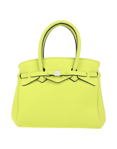 Shop Save My Bag Woman Handbag Light Green Size - Peek (polyether - Ether - Ketone), Polyamide, Elastane