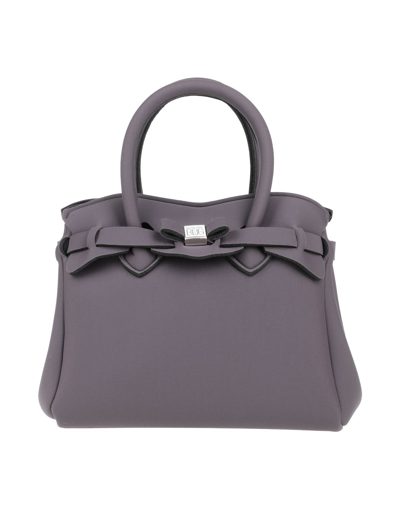Shop Save My Bag Handbags In Dark Purple