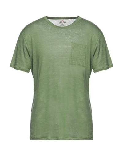 Shop Mc2 Saint Barth Man T-shirt Green Size S Linen