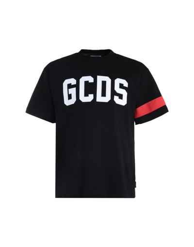 Shop Gcds Man T-shirt Black Size Xxs Cotton