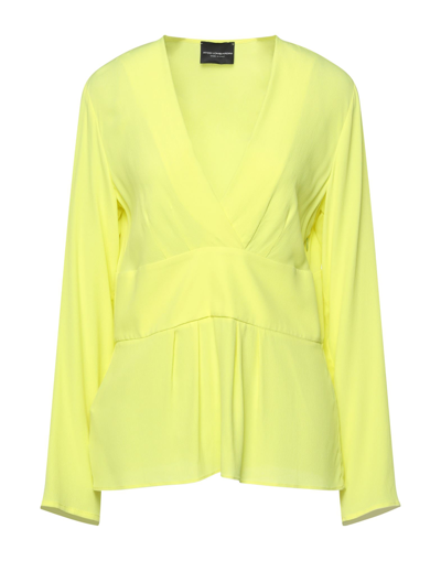 Shop Atos Lombardini Woman Top Yellow Size 4 Acetate, Silk