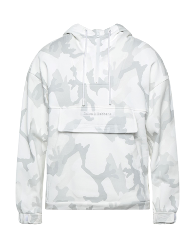 Shop Dolce & Gabbana Man Sweatshirt White Size M Cotton, Viscose, Polyurethane