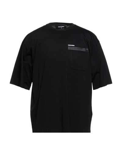 Shop Dsquared2 Man T-shirt Black Size Xxl Cotton