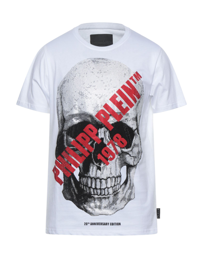 Shop Philipp Plein Man T-shirt White Size M Cotton