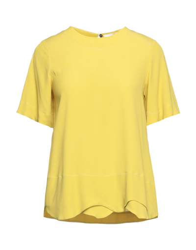 Shop Slowear Glanshirt Woman Top Ocher Size 8 Acetate, Silk In Yellow