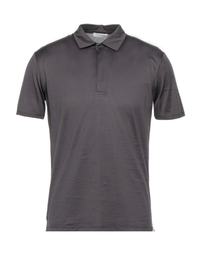 Shop Paolo Pecora Man Polo Shirt Lead Size S Cotton In Grey