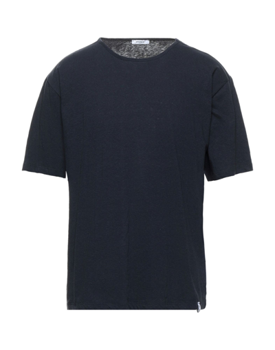 Shop Officina 36 Man T-shirt Midnight Blue Size M Cotton, Linen