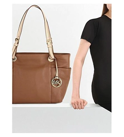 Shop Michael Michael Kors Jet Set Top Zip Tote In Luggage