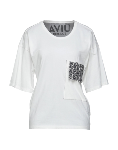 Shop Aviu Aviù Woman T-shirt White Size 6 Cotton