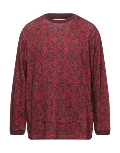 Shop White Mountaineering Man Sweatshirt Burgundy Size 1 Cotton In Red