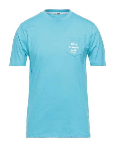 Shop Dooa Man T-shirt Turquoise Size Xl Cotton In Blue