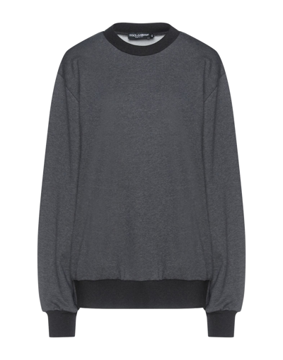 Shop Dolce & Gabbana Woman Sweatshirt Steel Grey Size 6 Cotton