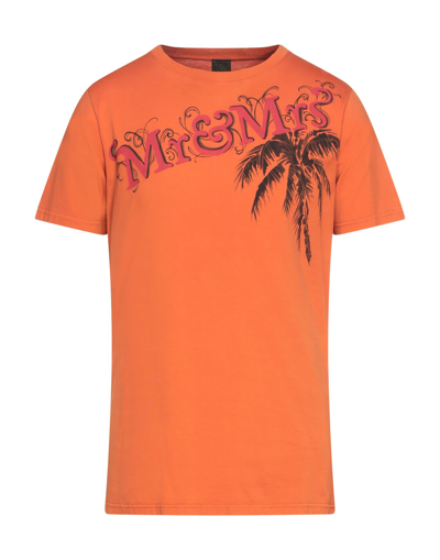 Shop Mr & Mrs Italy T-shirts In Orange