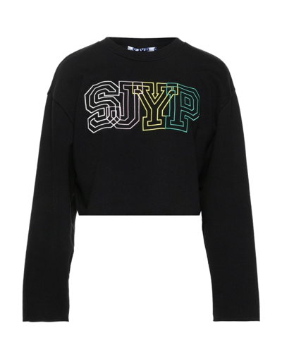 Shop Sjyp Woman Sweatshirt Black Size L Cotton