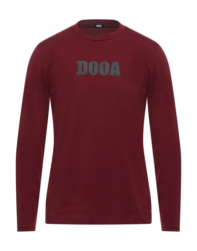 Shop Dooa Man T-shirt Burgundy Size S Cotton, Elastane In Red